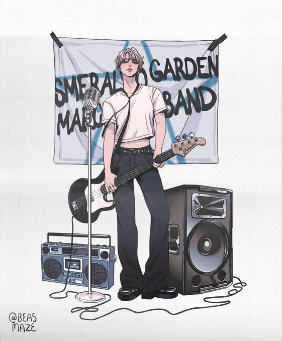 uma pessoa de corpo inteiro, extras: instrumento, aparelhos de som e bandeira uma pessoa de corpo inteiro, extras: instrumento, aparelhos de som e bandeira